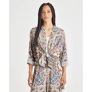Splendid Mackenzie Shirt Paisley Print long sleeve‎ Blouse MEDIUM